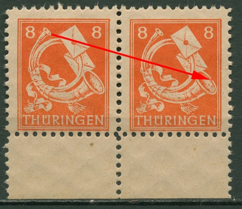 SBZ Thüringen Freimarke mit Plattenfehler 96 AY y III postfrisch