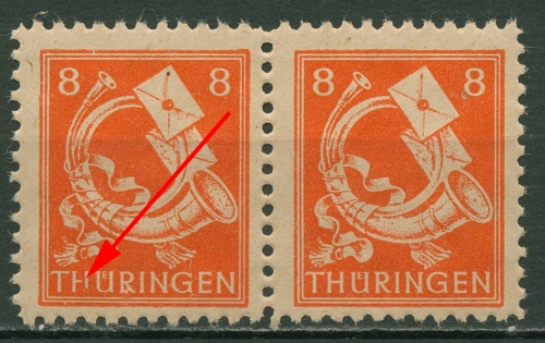 SBZ Thüringen Freimarke mit Plattenfehler 96 AY y IV postfrisch