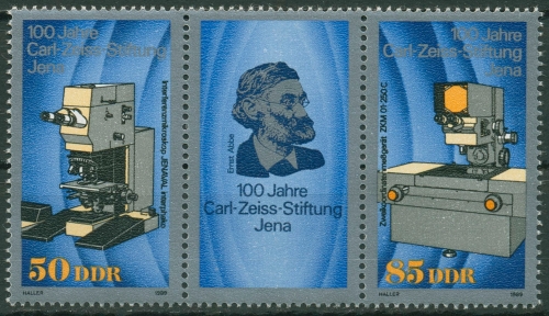 DDR 1989 Carl Zeiss Jena Mikroskop 3252/53 ZD postfrisch