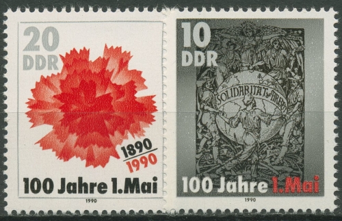 DDR 1990 Tag der Arbeit 1. Mai 3322/23 postfrisch
