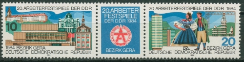 DDR 1984 Arbeiterfestspiele Bezirk Gera 2880/81 ZD postfrisch