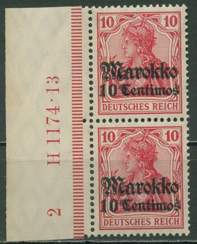 Dt. Post in Marokko 1911/19 mit Hausauftrags-Nr. 48 b HAN U postfrisch, fleckig
