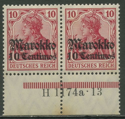 Dt. Post in Marokko 1911/19 mit Hausauftrags-Nr. 48 b HAN A postfrisch, fleckig