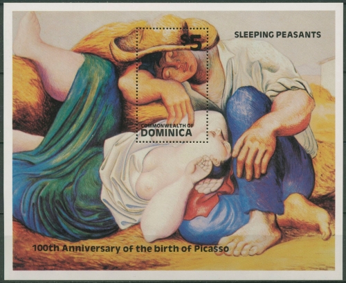 Dominica 1981 P. Picasso Gemälde Schlafende Bauern Block 72 postfrisch (C97244)