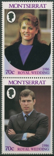 Montserrat 1986 Hochzeit Prinz Andrew S. Ferguson 638/39 A ZD postfrisch(C97296)