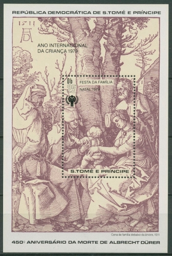 Sao Tome e Principe 1979 Jahr des Kindes, A. Dürer Block 40 postfrisch (C29665)