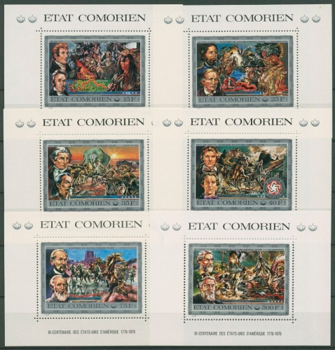 Komoren 1976 200 Jahre Unabhängigkeit der USA Block 12/17 A postfrisch (C29783)