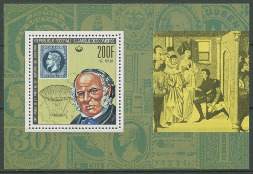 Komoren 1978 Rowland Hill Briefmarke Frankreichs Block 196 A postfrisch (C29788)