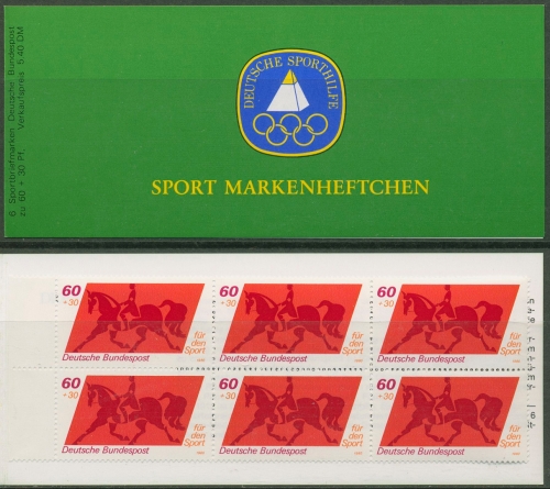 Bund Deutsche Sporthilfe 1980 Markenheftchen SMH 2 (1047) postfrisch (C19594)