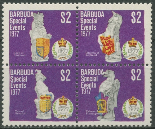 Barbuda 1977 Ereignisse Wappentiere 364/67 ZD postfrisch