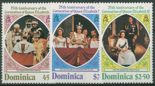 Dominica 1978 25 Jahre Königin Elisabeth 577/79 A postfrisch