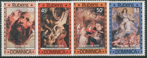 Dominica 1978 Weihnachten P.P.Rubens Gemälde 586/89 postfrisch