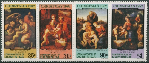 Dominica 1982 Weihnachten Gemälde Raffael 800/03 postfrisch