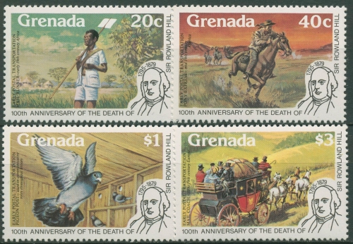 Grenada 1979 Rowland Hill Postmeister Postbeförderung 967/70 A postfrisch