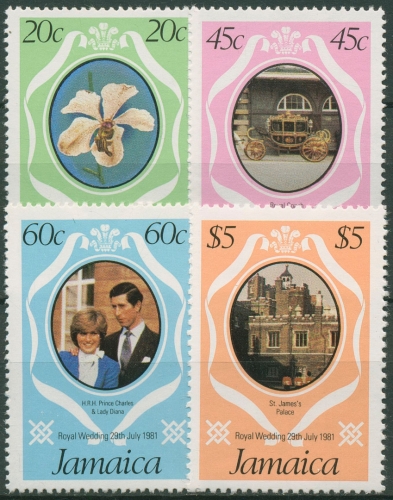 Jamaika 1981 Hochzeit Prinz Charles Lady Diana 504/07 postfrisch