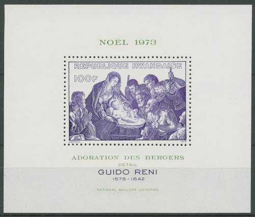 Ruanda 1973 Weihnachten Anbetung der Hirten Block 36 A postfrisch (C29859)