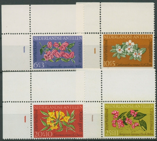 Niederländische Antillen 1964 Voor het Kind Blumen Blüten 141/44 Ecke postfrisch