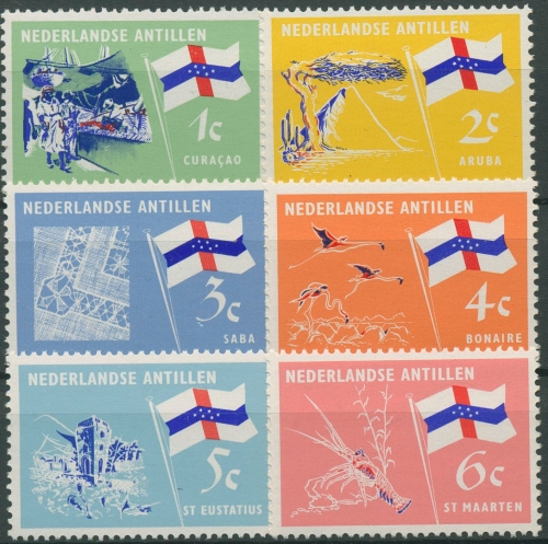 Niederländische Antillen 1965 Natur Kultur Flagge 152/57 postfrisch