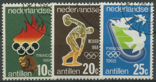 Niederländische Antillen 1968 Olympia Sommerspiele Mexiko 187/89 gestempelt