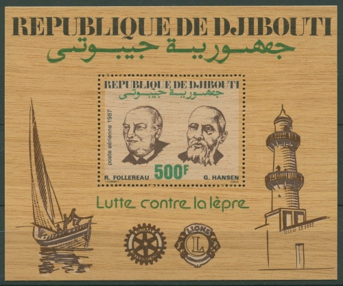 Dschibuti 1987 Kampf gegen die Lepra Lions Block 136 Holz postfrisch (C29883)