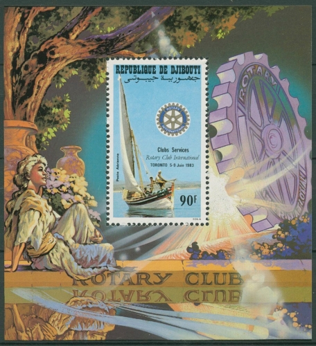 Dschibuti 1983 Rotary International Segelboot Block 82 A postfrisch (C29884)