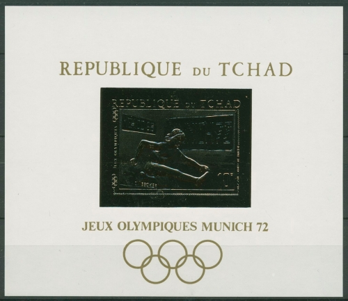 Tschad 1970 Olympische Spiele München Block 12 Goldpapier postfrisch (C29893)