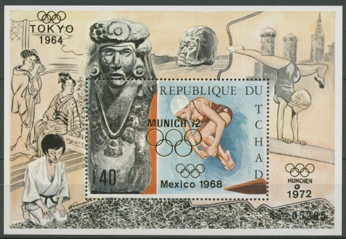 Tschad 1971 Olympische Spiele München Turmspringen Block 27 postfrisch (C29896)