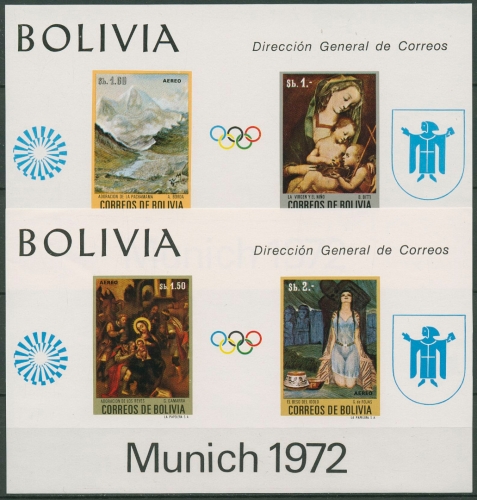 Bolivien 1972 Olympia Sommerspiele München Block 34/35 postfrisch (C97380)
