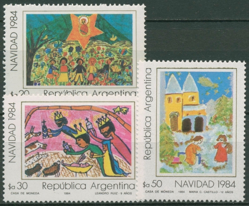 Argentinien 1984 Weihnachten Kinderzeichnungen 1719/21 postfrisch