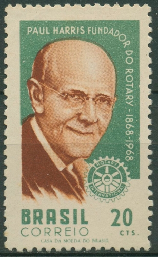 Brasilien 1968 Paul Harris Rotary International 1169 postfrisch
