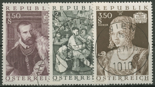 Österreich 1971 Kunstschätze Gemälde 1360/62 gestempelt
