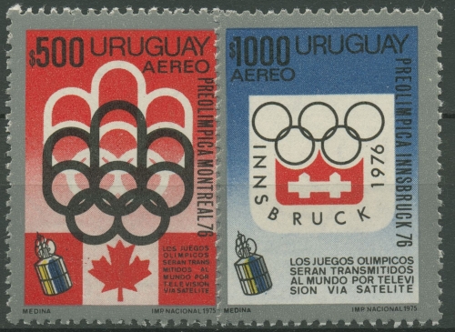 Uruguay 1975 Olympia Montreal & Innsbruck 1350/51 postfrisch Blockeinzelmarken