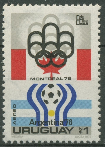 Uruguay 1975 EXFILMO ESPAMER Olympia Fußball-WM 1369 postfrisch Blockeinzelmarke
