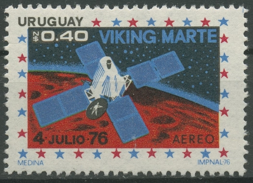 Uruguay 1976 Jahresereignisse Marssonde Viking 1437 postfrisch Blockeinzelmarke