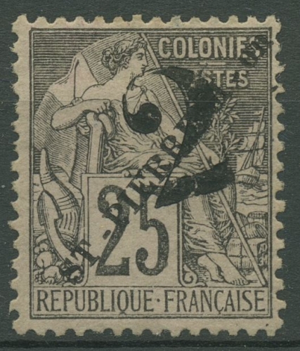 Saint-Pierre et Miquelon 1892 Aufdruck 2 C. auf 25 C. , 43 mit Falz