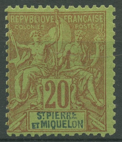 Saint-Pierre et Miquelon 1892 Kolonialallegorie 52 mit Falz
