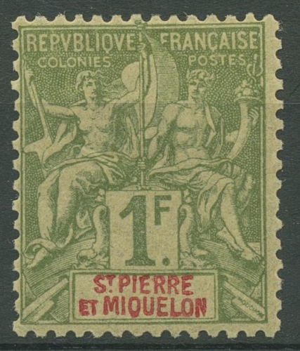 Saint-Pierre et Miquelon 1892 Kolonialallegorie 58 mit Falz