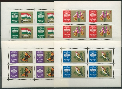 Ungarn 1961 Kunstgalerie Budapest Kleinbogen 1783/86 A K postfrisch (C92781)