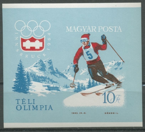 Ungarn 1964 Olympische Winterspiele Innsbruck Block 40 B postfrisch (C92391)