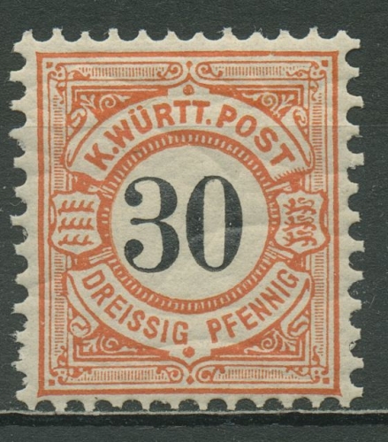 Württemberg 1900 schwarze Ziffern im Kreis 61 postfrisch