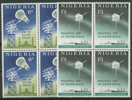 Nigeria 1963 Erforschung des Weltalls Satellit 134/35 Viererblock postfrisch