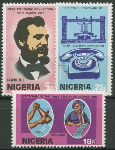 Nigeria 1976 100 Jahre Telefon Alexander Graham Bell 317/19 postfrisch