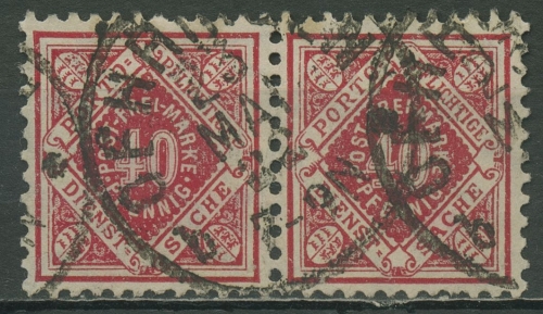 Württemberg Dienstmarken 1921 Ziffer in Raute 153 waag. Paar gestempelt