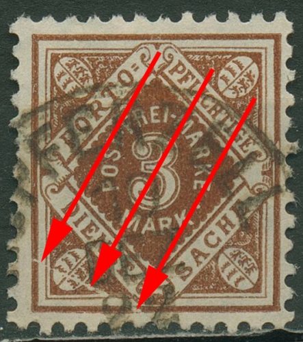 Württemberg Dienstmarken 1921 mit Plattenfehler 158 I gestempelt