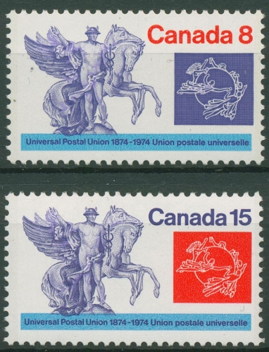Kanada 1974 Weltpostverein UPU Merkur mit Pferden 574/75 postfrisch