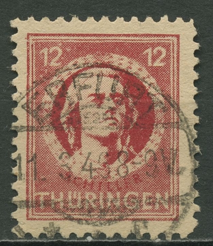 SBZ Thüringen 1945 Freimarke Vollgummierung 97 AX aw gestempelt