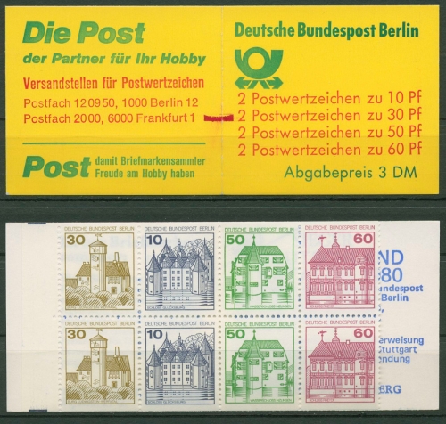 Berlin Markenheftchen 1980 B&S mit Zählbalken MH 12 a mZ postfrisch