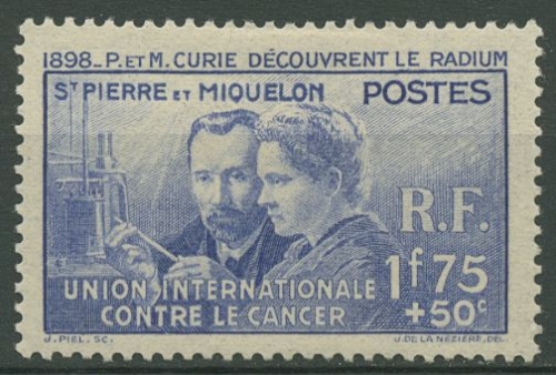 Saint-Pierre et Miquelon 1938 Radium Marie Curie 169 mit Falz, Haftstellen