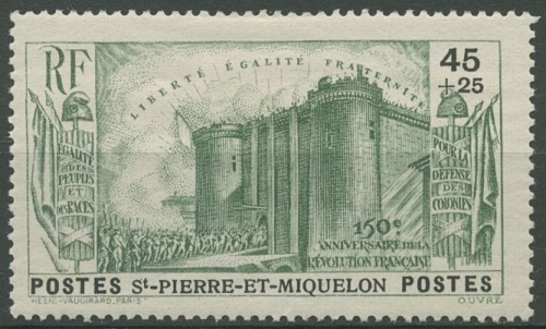 Saint-Pierre et Miquelon 1939 Französische Revolution 194 mit Falz
