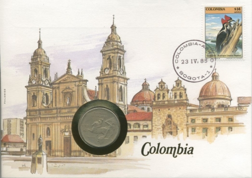 Kolumbien 1985 Numisbrief 10 Pesos (G7341)